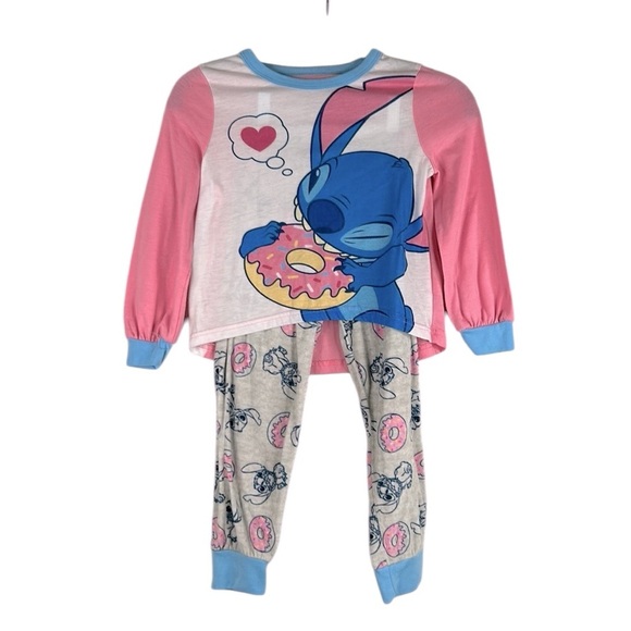 Disney Girl's Stitch 2 Piece Comfy Cozy Pajama Set Top and Pants Size 6/6X - Picture 1 of 6